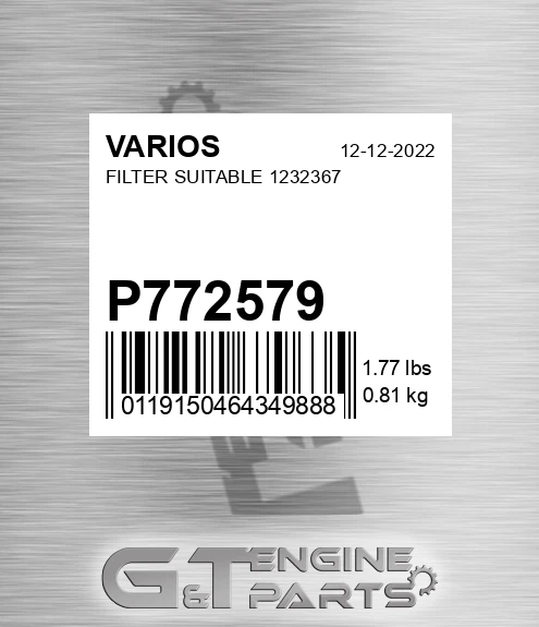 P772579 Filter Suitable 1232367