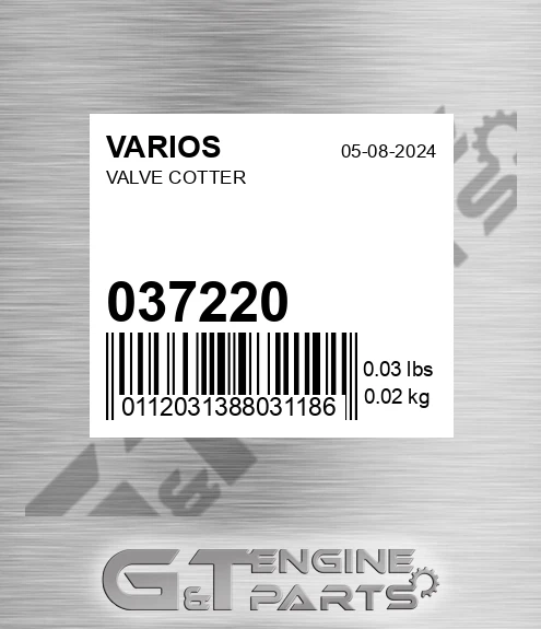 037.220 Valve Cotter for VARIOS