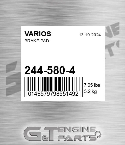 244-580-4 Brake Pad for VARIOS