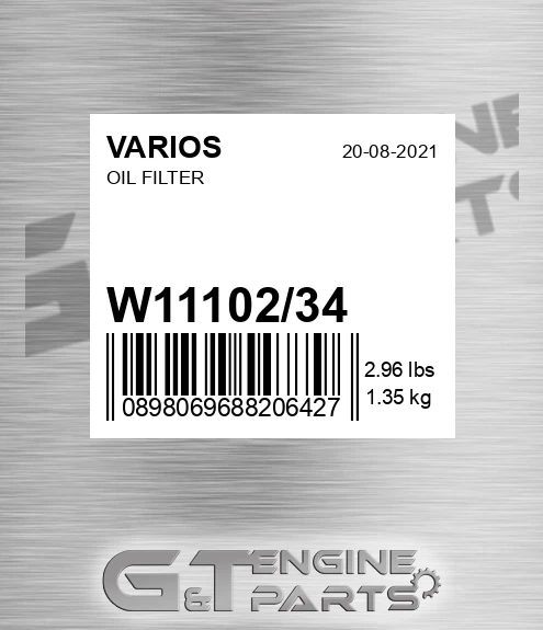 W11102/34 Oil Filter