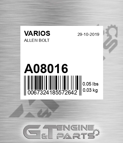 A08016 VARIOS Allen Bolt