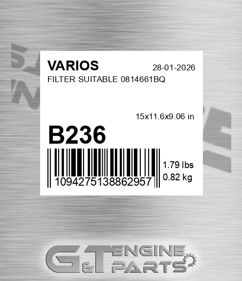B236 Filter Suitable 0814661bq
