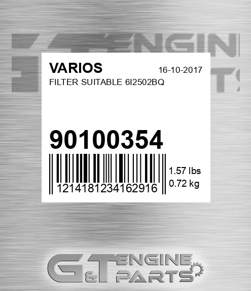 901.00354 Filter Suitable 6i2502bq