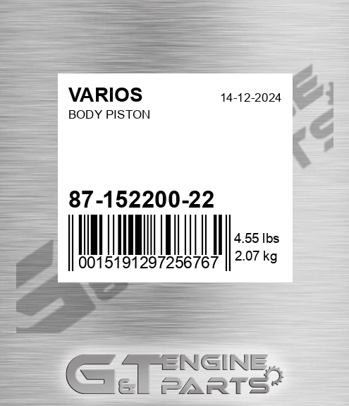 87-152200-22 Body Piston