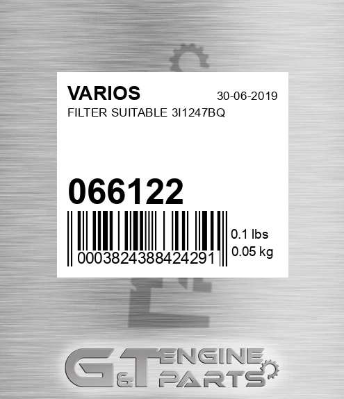 066122 Filter Suitable 3i1247bq for VARIOS