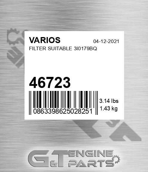 46723 Filter Suitable 3i0179bq