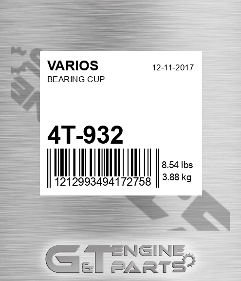 4T-932 Bearing Cup for VARIOS