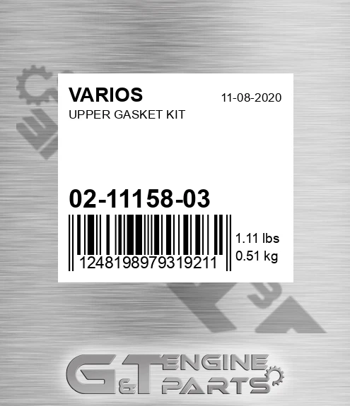 02-11158-03 Upper Gasket Kit