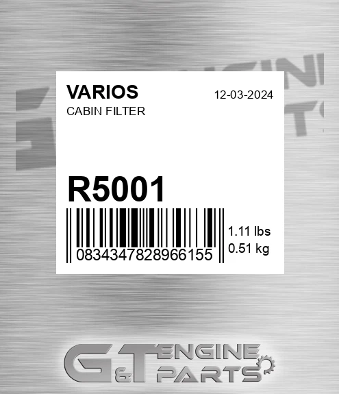 R5001 Cabin Filter
