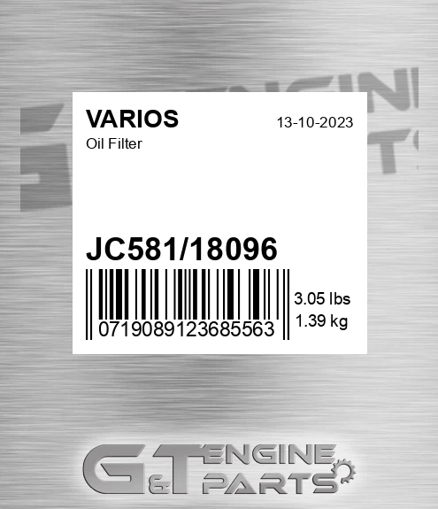 JC581/18096 Oil Filter