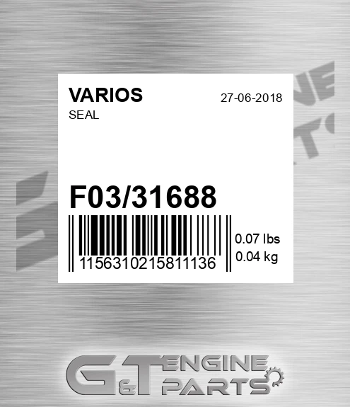 F03/31688 Seal