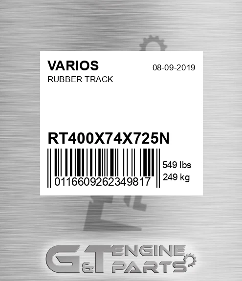 RT400X74X72,5N Rubber Track for VARIOS