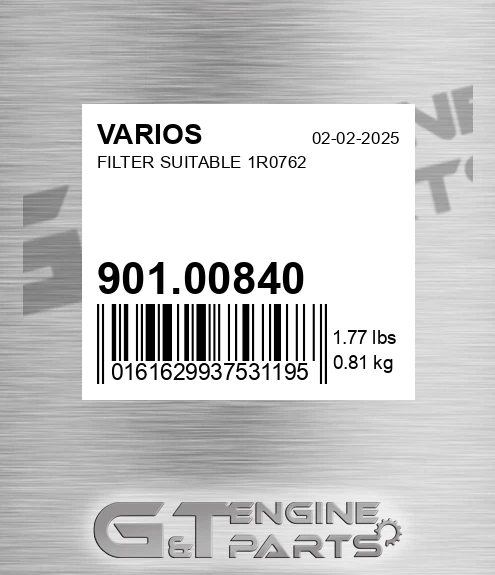 901.00840 Filter Suitable 1r0762 for VARIOS