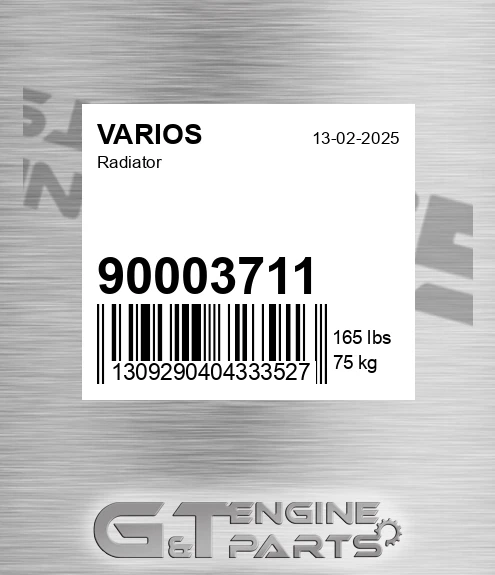 90003711 Radiator for VARIOS
