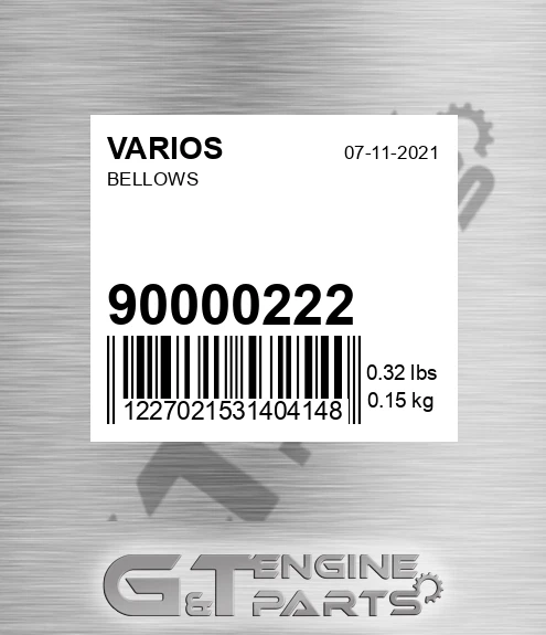 90000222 Bellows for VARIOS