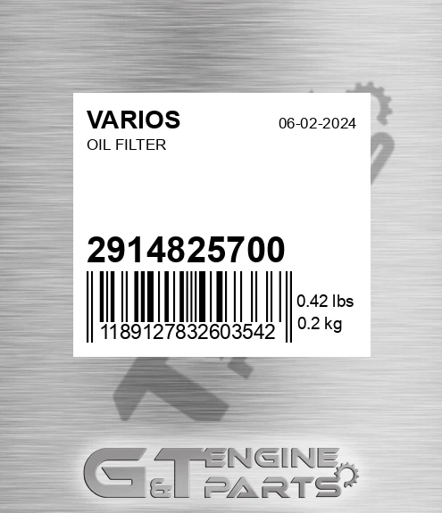 2914825700 Oil Filter