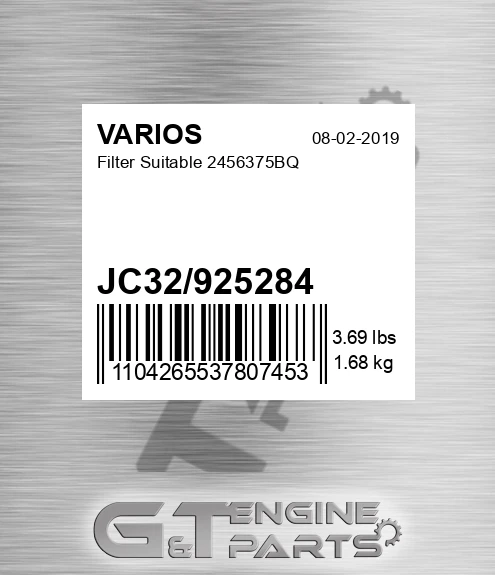 JC32/925284 Filter Suitable 2456375bq