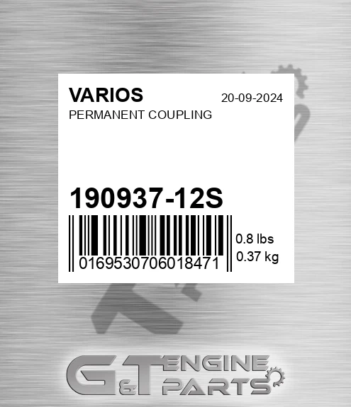 190937-12S Permanent Coupling