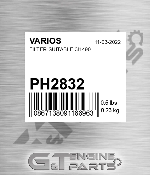 PH2832 Filter Suitable 3i1490 for VARIOS