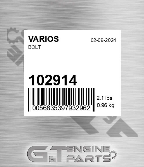102.914 Bolt for VARIOS