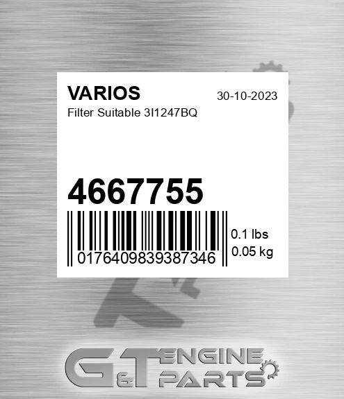 4667755 Filter Suitable 3i1247bq