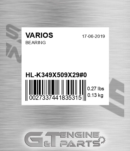HL-K34.9X50.9X29#0 Bearing