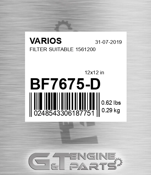 BF7675-D VARIOS Filter Suitable 1561200