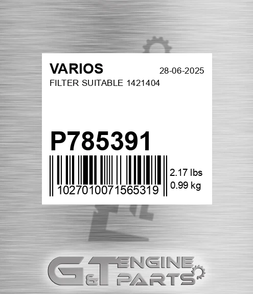 P785391 Filter Suitable 1421404
