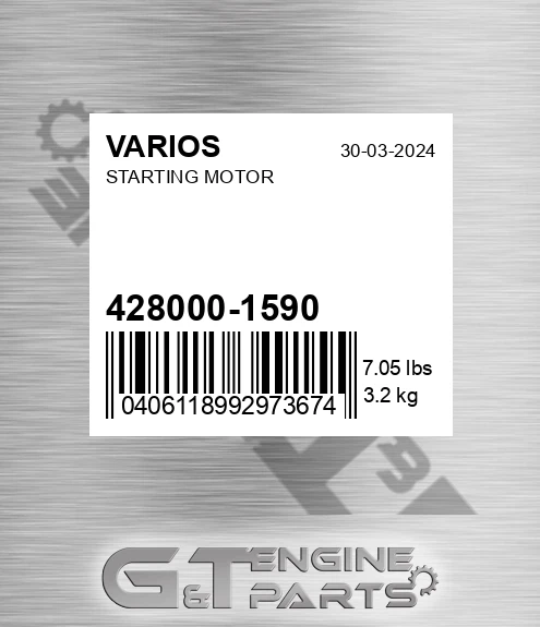 428000-1590+ VARIOS Starting Motor