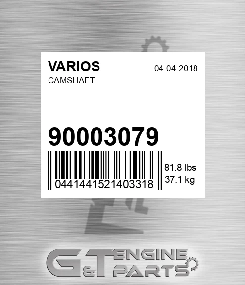 90003079 Camshaft for VARIOS