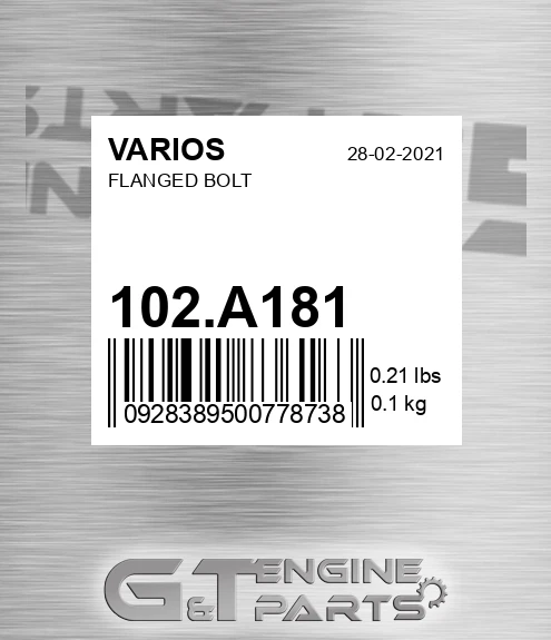 102.A181 Flanged Bolt