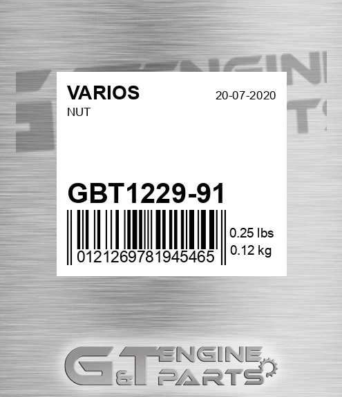 GBT1229-91 Nut for VARIOS