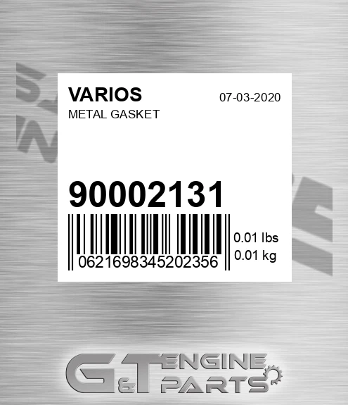 900.02131 Metal Gasket for VARIOS