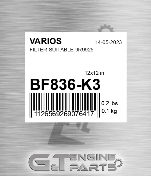 BF836-K3 Filter Suitable 9r9925