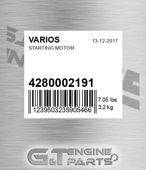 4280002191 VARIOS Starting Motor
