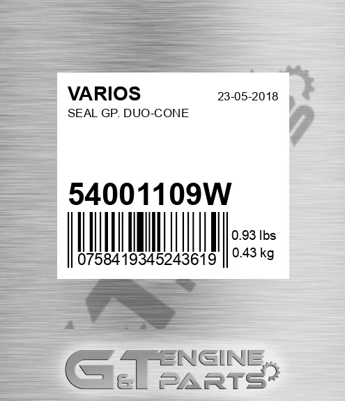 54001109W Seal Gp. Duo-cone for VARIOS