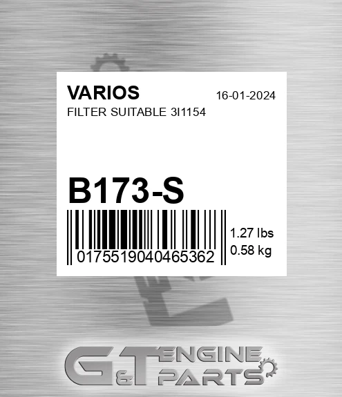 B173-S Filter Suitable 3i1154