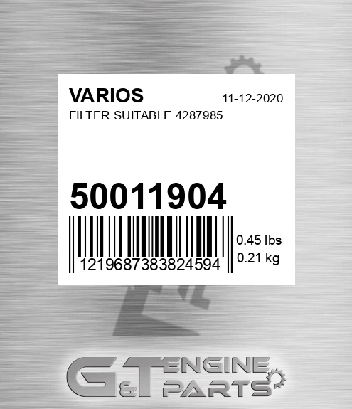 50011904 Filter Suitable 4287985