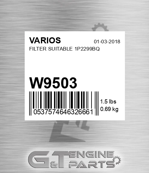 W950/3 Filter Suitable 1p2299bq