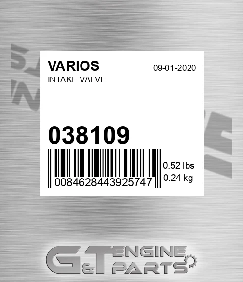 038.109 Intake Valve