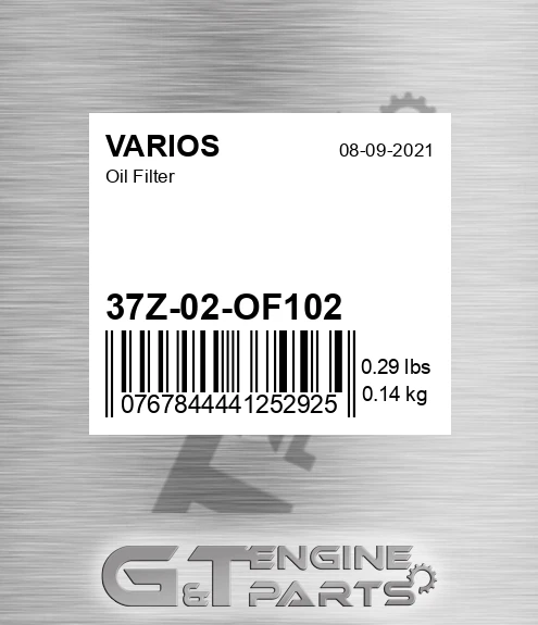 37Z-02-OF102 Oil Filter for VARIOS