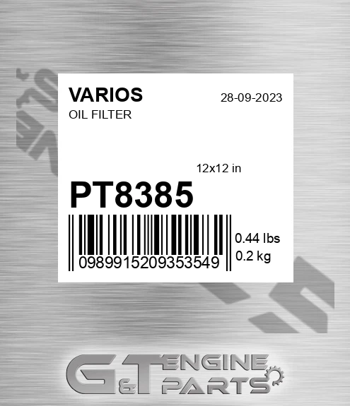 PT8385 Oil Filter