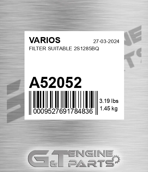 A52052 Filter Suitable 2s1285bq