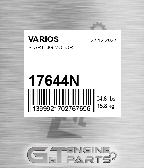 17644N Starting Motor for VARIOS