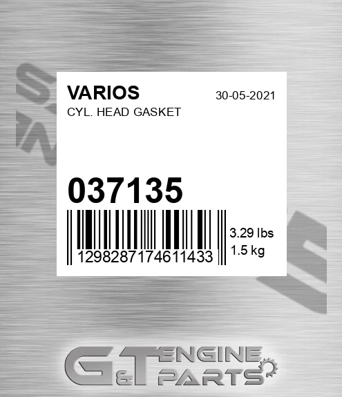 037.135 Cyl. Head Gasket for VARIOS