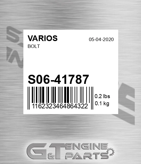 S06/41787 Bolt