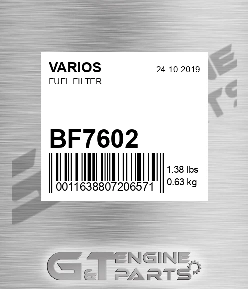 BF7602 VARIOS Fuel Filter