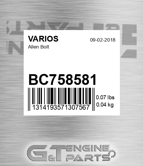 BC758581 Allen Bolt for VARIOS