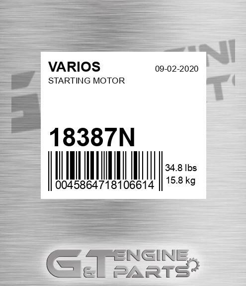 18387N Starting Motor for VARIOS
