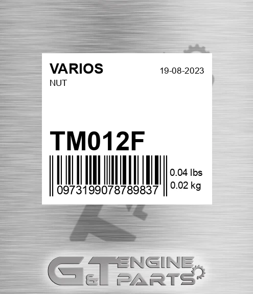 TM012F Nut